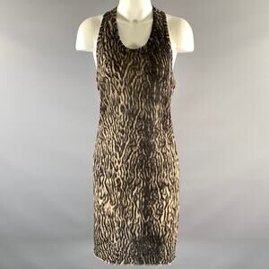 HAIDER ACKERMANN Size S Tan Black Leopard  Print Cotton Blend Tank Top